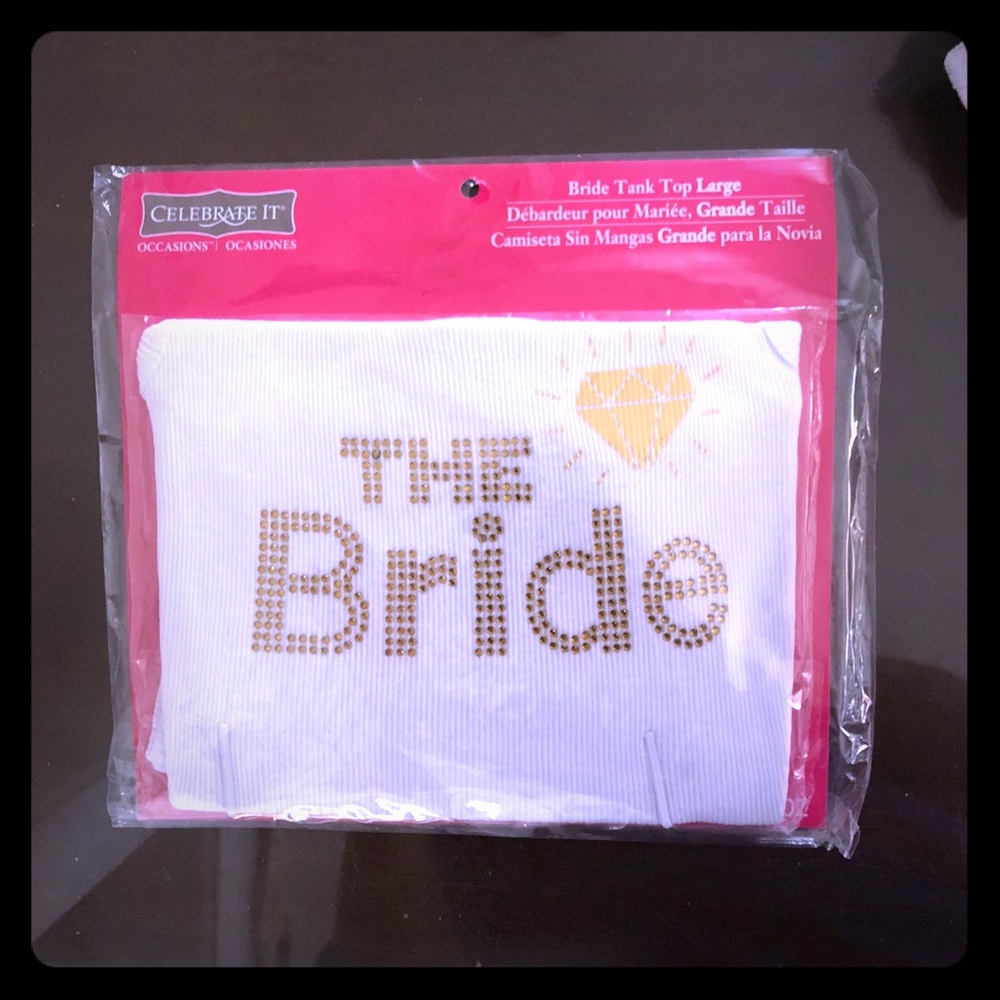 Bride tank tops. White with gold grommets.